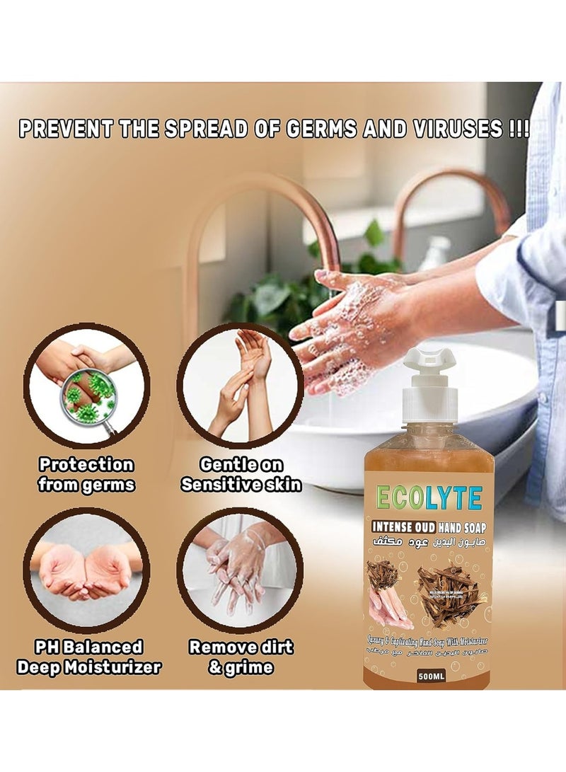 ECOLYTE+ Intense Oud Hand Soap 500ml - Image 4